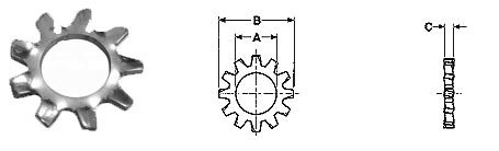 external star washer dimension