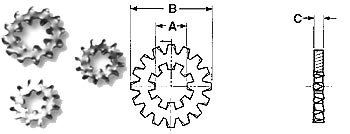 internal external star washer dimension