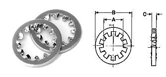 internal star washer dimension