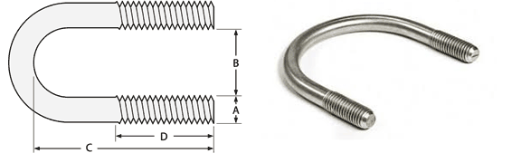 stainless steel u bolts dimensions